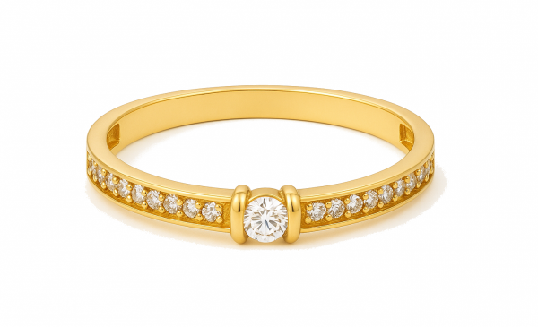 Pierścionek zaręczynowy z oczkiem R.15 złoto 585