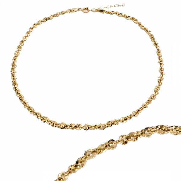 Bransoletka łańcuszkowa na nogę złoto 585