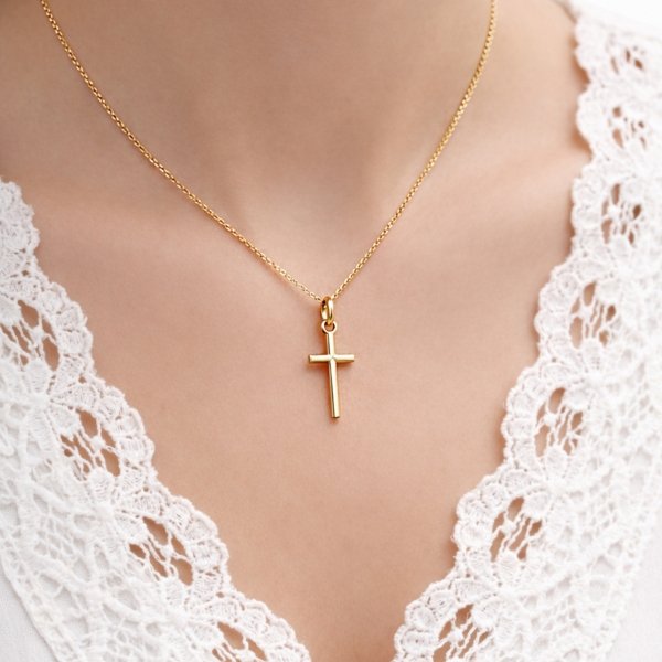 Zawieszka krzyż złoto 585