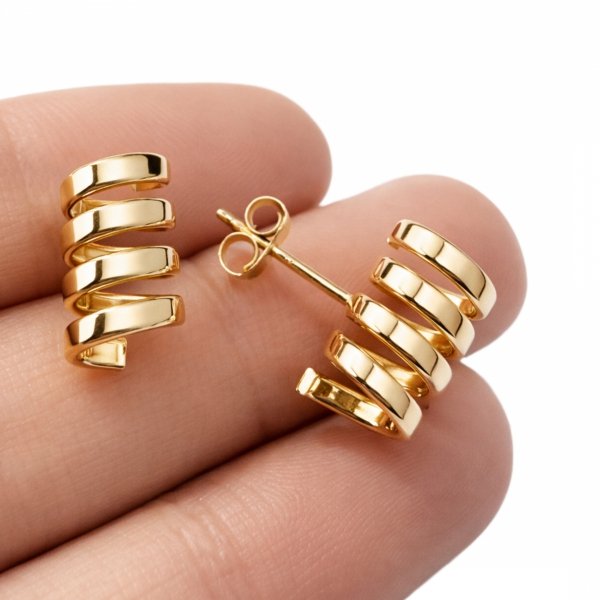 Kolczyki spirale złoto 585