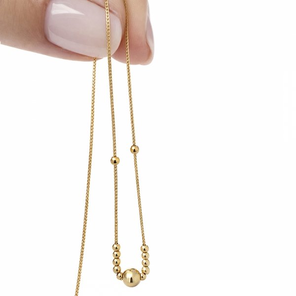 Naszyjnik z ruchomymi kulami złoto 585
