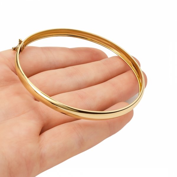 Bransoletka sztywna gładka złoto 585