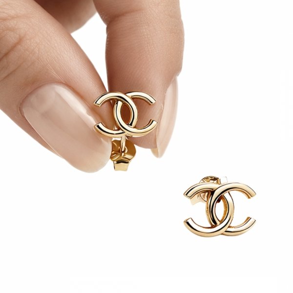 Kolczyki sztyft dwie litery złoto 585