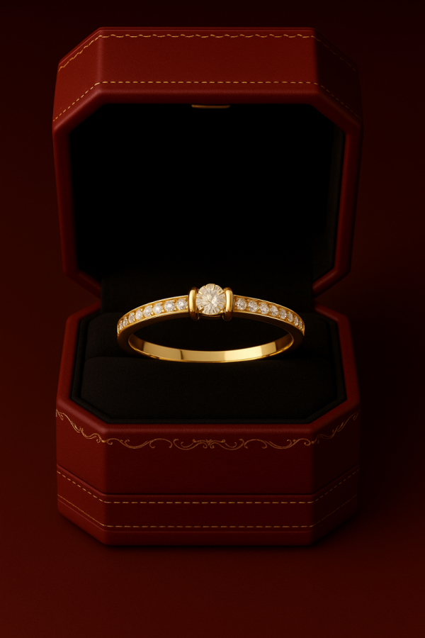 Pierścionek zaręczynowy z oczkiem R.15 złoto 585