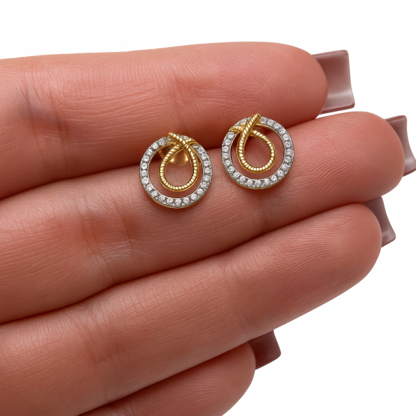 Kolczyki sztyfty okrągłe diamenty 50/0,09ct złoto 585