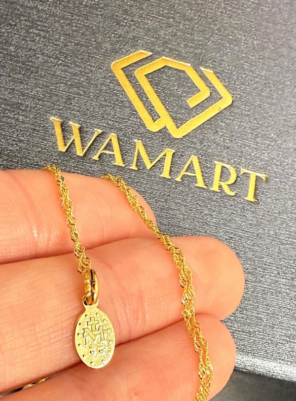 Naszyjnik cudowny medalik 45cm złoto 585