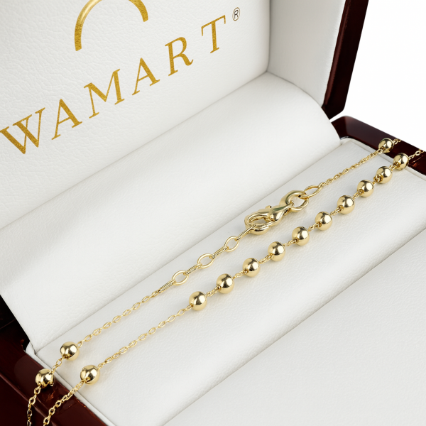 Bransoletka subtelne kulki złoto 585 