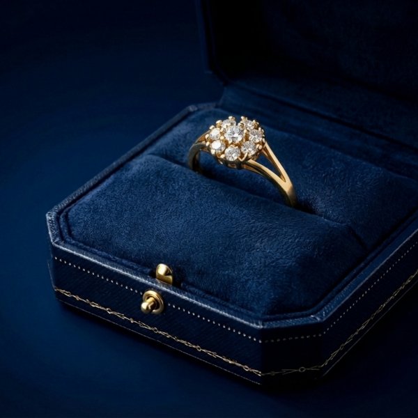 Pierścionek markiza kwiat R.10 złoto 585 