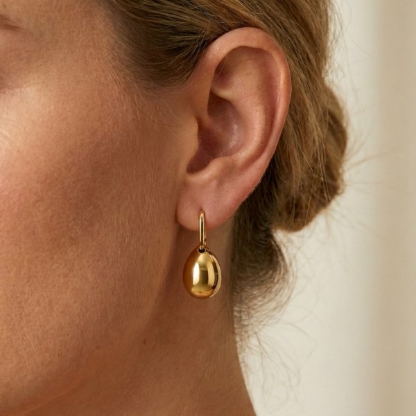 Finezyjne kolczyki krople 3D złoto 585