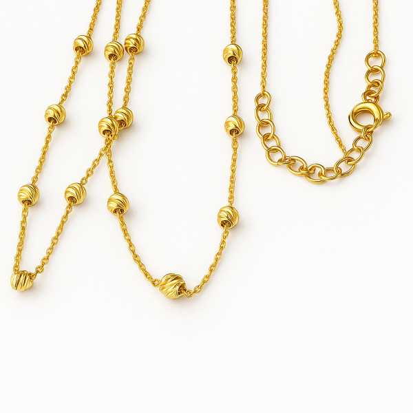 Naszyjnik podwójne perły diament 44,5cm złoto 585