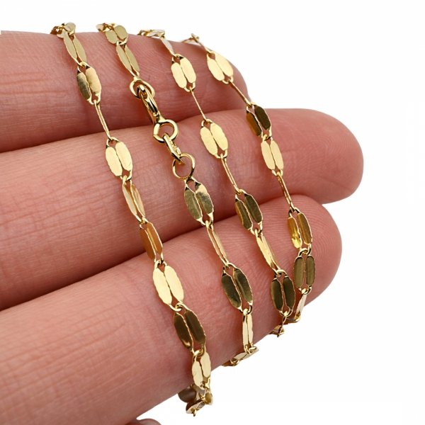  Łańcuch pełny o segmentowym wzorze  45cm złoto 585 