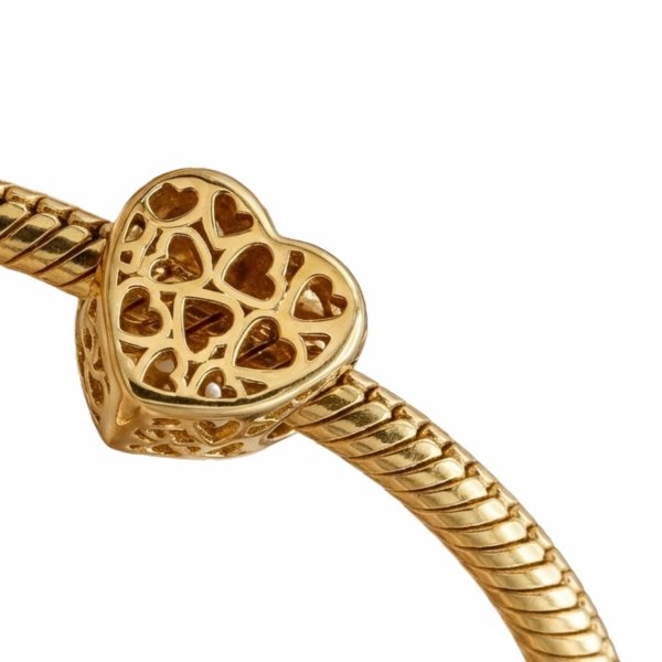 Przewieszka serce 3D ażurowe złoto 585 