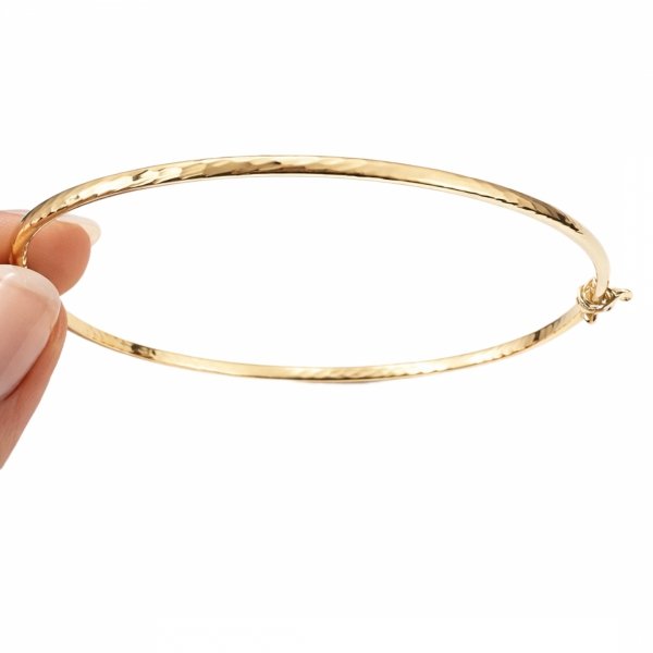 Bransoletka sztywna grawerowana złoto 585