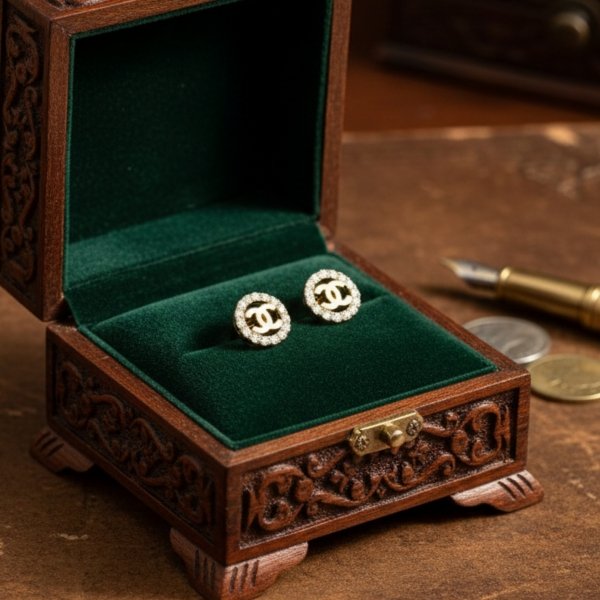 Kolczyki koła wysadzane kamieniami białymi złoto 585 