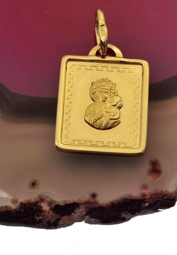 Medalik Greco Matka Boska Częstochowska złoto 585