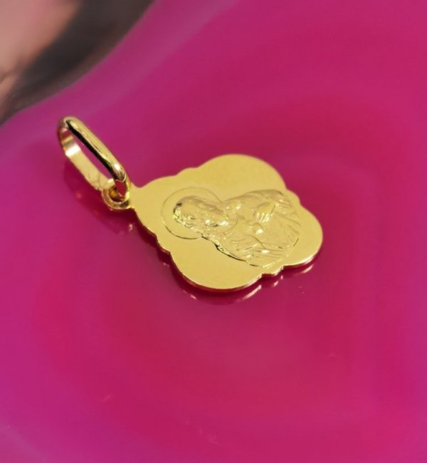 Medalik szkaplerz dwustronny złoto 585 