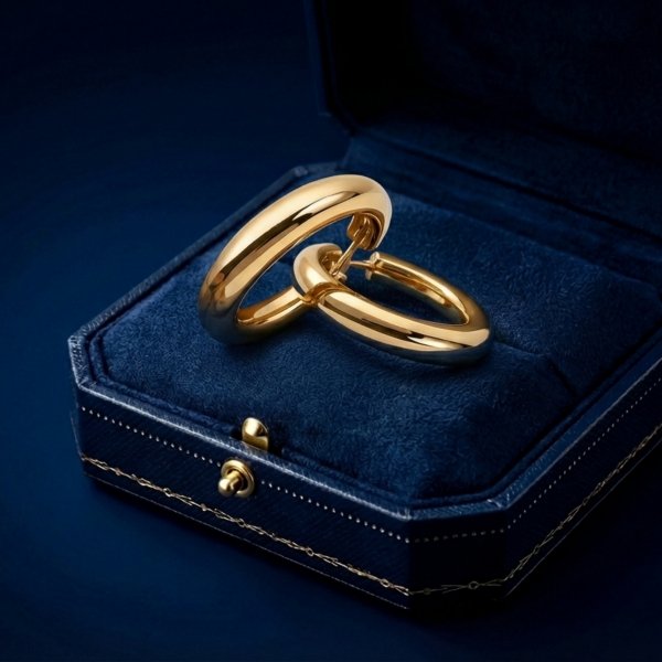 Kolczyki koła 3D poler złoto 585