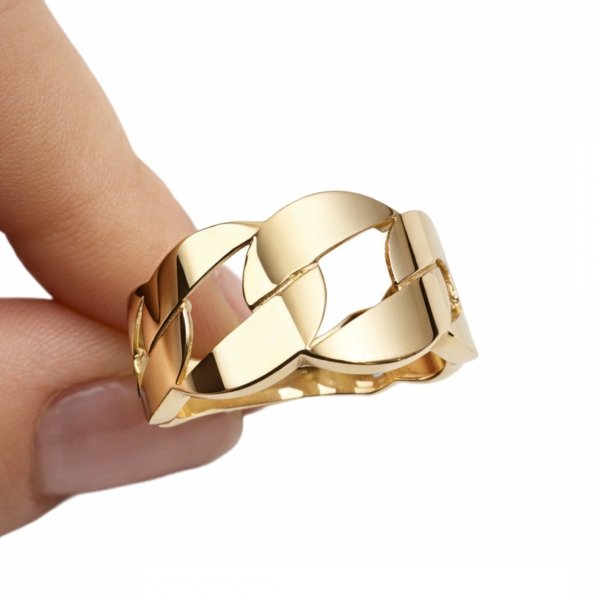 Okazały pierścionek R.21/22 fala złoto 585 