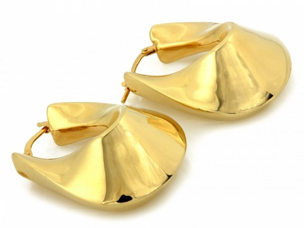 Kolczyki okazałe 3D poler złoto 585