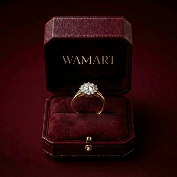 Pierścionek R.13 z kamieniami białe i żółte złoto 375