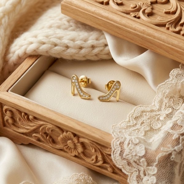 Kolczyki szpilki wysadzane kamieniami złoto 585 