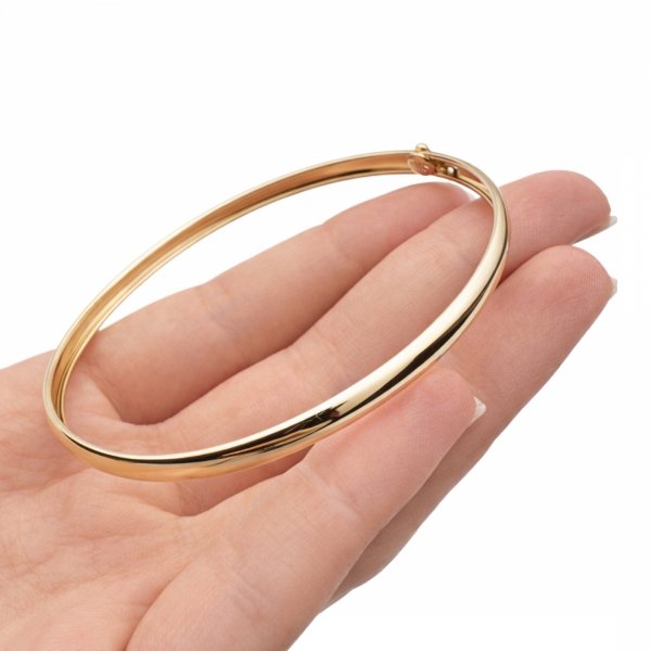 Bransoletka sztywna owalna złoto 585