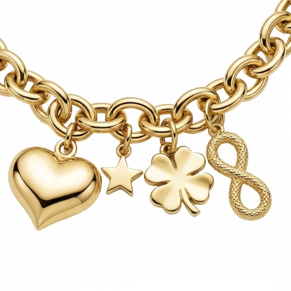 Charms przywieszka serce 3D okazałe złoto 585 