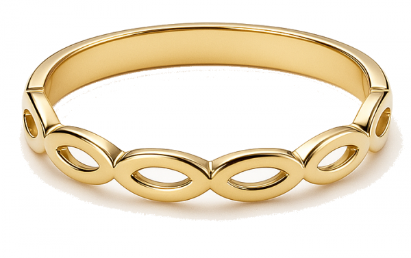 Pierścionek oczka R.14 wianek złoto 585