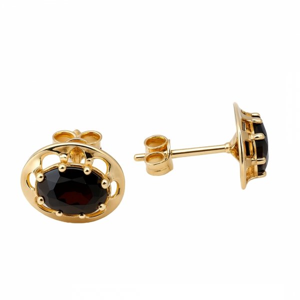 Kolczyki z naturalnym onyksem złoto 585