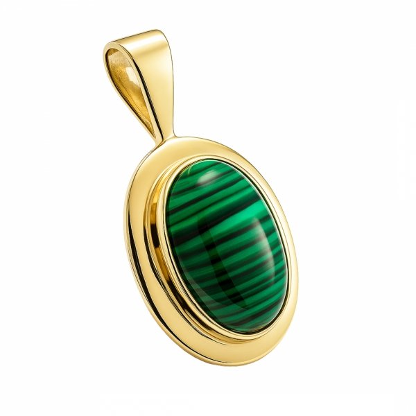Zawieszka z malachitem złoto 585 