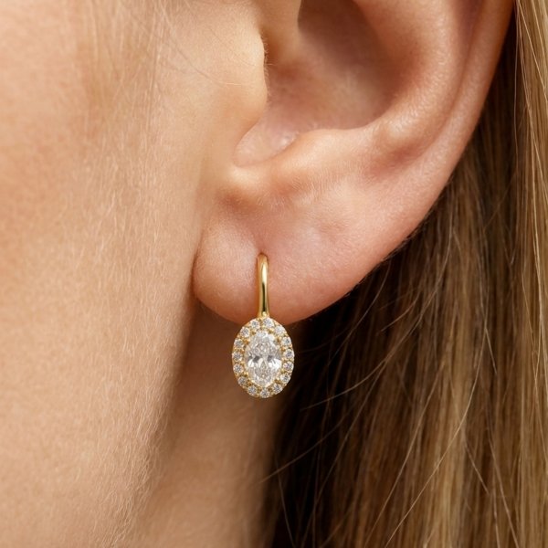 Kolczyki biała markiza złoto 585