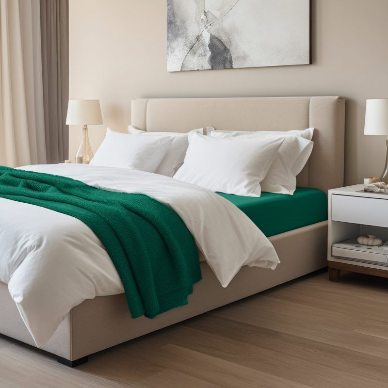 Prześcieradło jersey elastan z gumką GREEN/ZIELONY/160x200x30