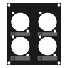 CAYMON CASY203/B CASY 2 space cover plate - 4x D-size holes Black version