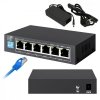 Extralink Switch EUROS V2 6 portów POE SWITCH 4X porty 10-100MBPS POE + 2X porty UPLINK 802.3AF 60W