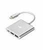 TB Adapter USB C 3w1 - HDMI, USB, PD srebrny
