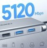 AUKEY CB-C89 aluminiowy HUB USB-C | 10w1 | RJ45 Ethernet 10/100/1000Mbps | 4xUSB | HDMI 4k@30Hz | SD i microSD | USB-C Power Delivery 100W