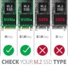 AXAGON Obudowa zewnętrzna aluminiowa EEM2-UG2, USB-C 3.2 Gen 2 - M.2 NVMe SSD, długość 42 do 80 mm