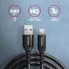 AXAGON BUCM-AM10AB Kabel USB-C  USB-A, 1.0m USB 2.0, 3A, ALU, oplot Czarny