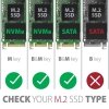 AXAGON EEM2-SB2 Obudowa zewnętrzna aluminiowa bezśrubowa USB-C 3.2 Gen 2 - M.2 NVMe / SATA SSD 30-80mm ALU pudełko czarne + USB-A - USB-C redukcja