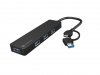 Natec Hub USB-C 4 porty Mayfly czarny + adapter USB-A