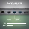 AXAGON HMC-4KX3 Wieloportowy hub USB 5Gbps, 3x USB-A, 2x HDMI + DP + GLAN +  SD/microSD + audio, PD 100W