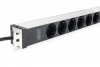 Digitus Listwa zasilająca PDU 19 cali Rack, 8x gniazdo ze stykami ochronnymi unischuko 16A/230V, 1x wtyczka IEC C20, 16A, przewód zasilający 2 m, Aluminiowa
