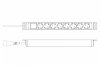 Digitus Listwa zasilająca PDU 19 cali Rack, 8x gniazdo ze stykami ochronnymi unischuko 16A/230V, 1x wtyczka IEC C20, 16A, przewód zasilający 2 m, Aluminiowa