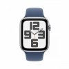 Apple Watch SE GPS + Cellular, koperta 44 mm z aluminium w kolorze srebrnym z paskiem sportowym w kolorze denim - rozmiar M/L