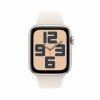 Apple Watch SE GPS + Cellular, koperta 44 mm z aluminium w kolorze księżycowej poświaty z paskiem sportowym w kolorze księżycowej poświaty - rozmiar M/L