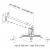 Techly Uchwyt ścienno-sufitowy do projektora 43-65cm, 20kg