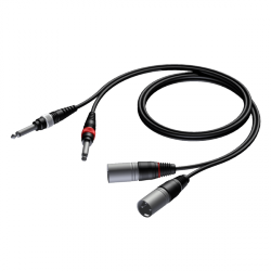 Procab CAB708/3 2 x XLR male - 2 x 6.3 mm Jack male mono 3 meter