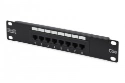 Digitus Patch panel 10 8 portów, kat.5e, U/UTP, 1U, czarny (kompletny)