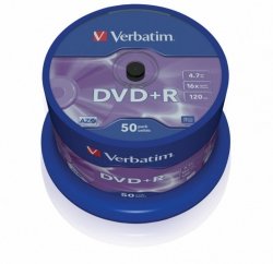 Verbatim DVD+R 16x 4.7GB 50P CB            43550