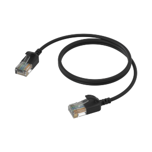 PROCAB CSD560B/2 Kabel sieciowy Slimline - CAT6A RJ45 - RJ45 U/UTP wersja czarna - 2 m